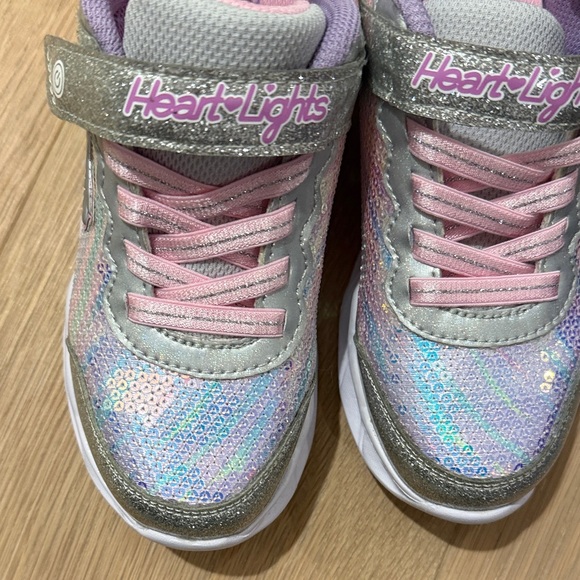 NWT Skechers Girls Heart Light Slip on Sneakers - Pink and Silver size 12.5 - Picture 8 of 8